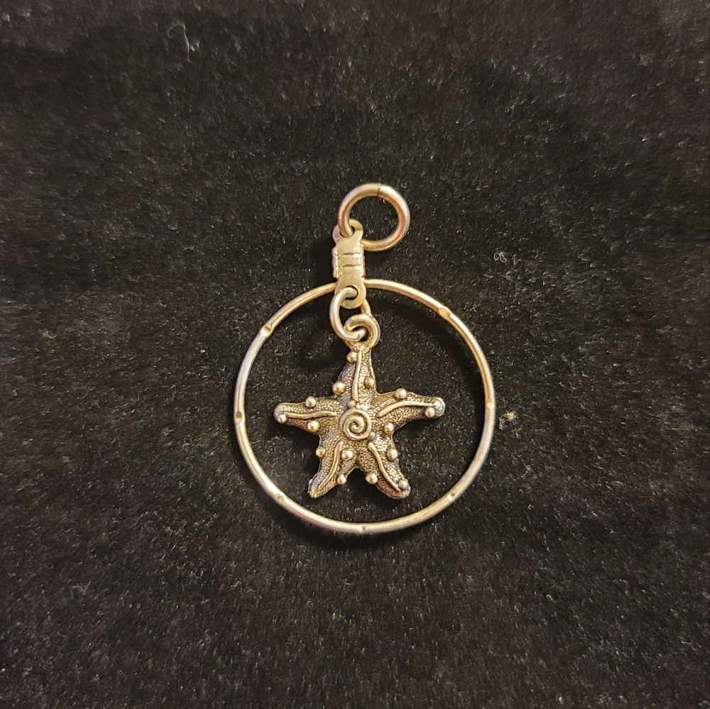 Silver Starfish Pendant Charm